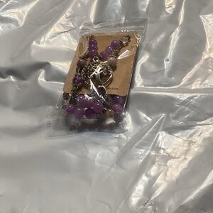 Chic Purple and Silver Beaded Earrings and Necklace set.